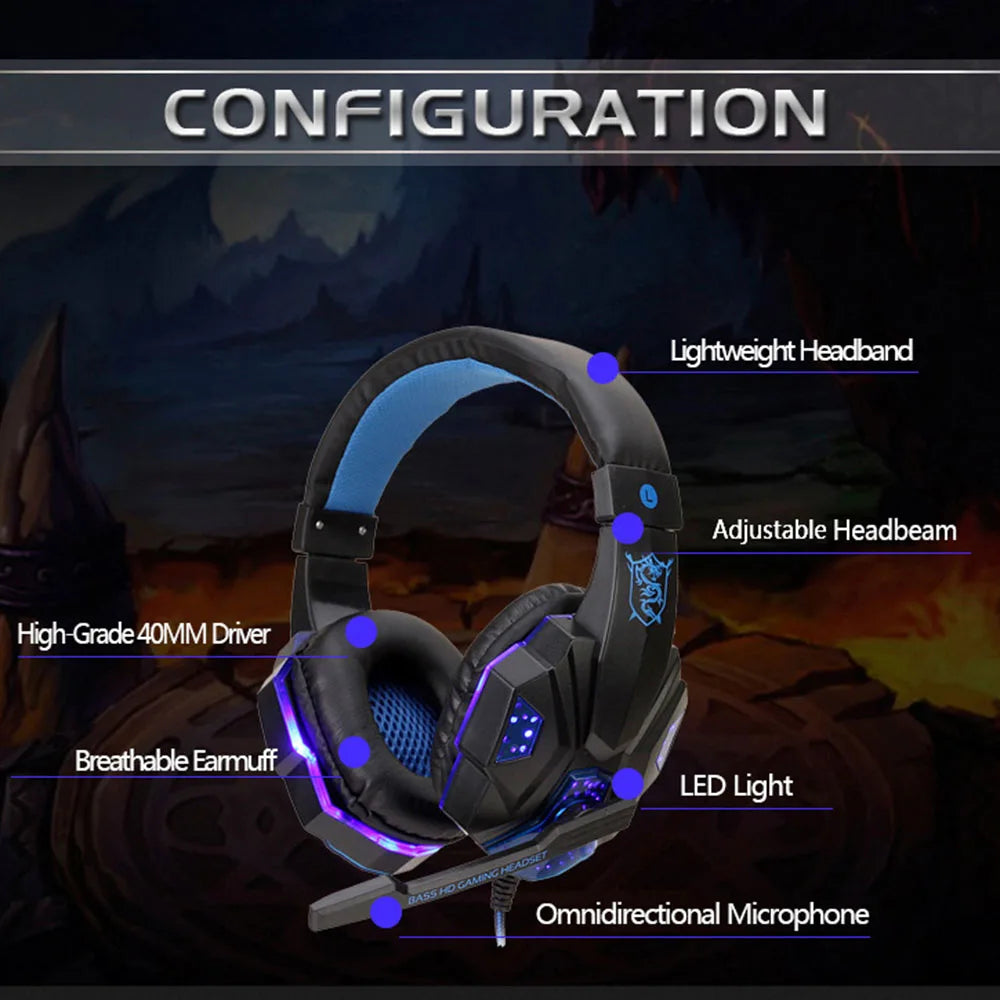 LED Gaming-Headset mit Mikrofon