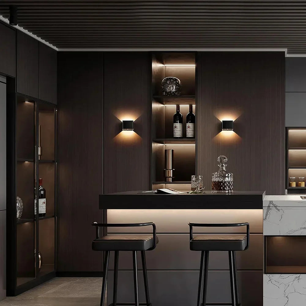 Wandleuchte Modern Schwarz Drahtlos LED Wandlampe