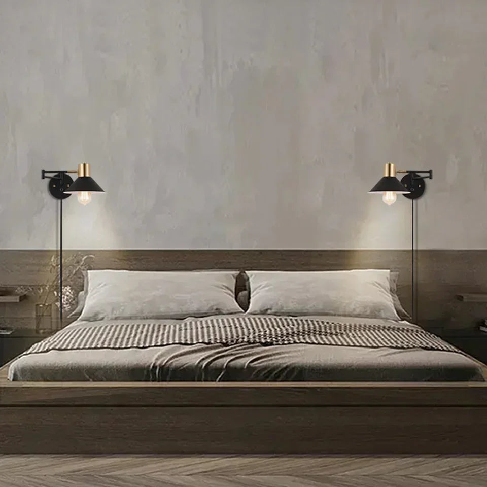 Dimmbares Metall-Wandlicht – Verstellbare Nachttisch-Stehlampe für moderne Häuser