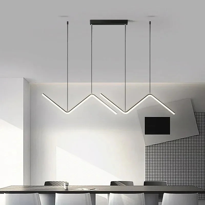 Royallure Moderne LED Deckenleuchte - Schlankes Z-förmiges Pendelleuchten mit Dimmfunktion