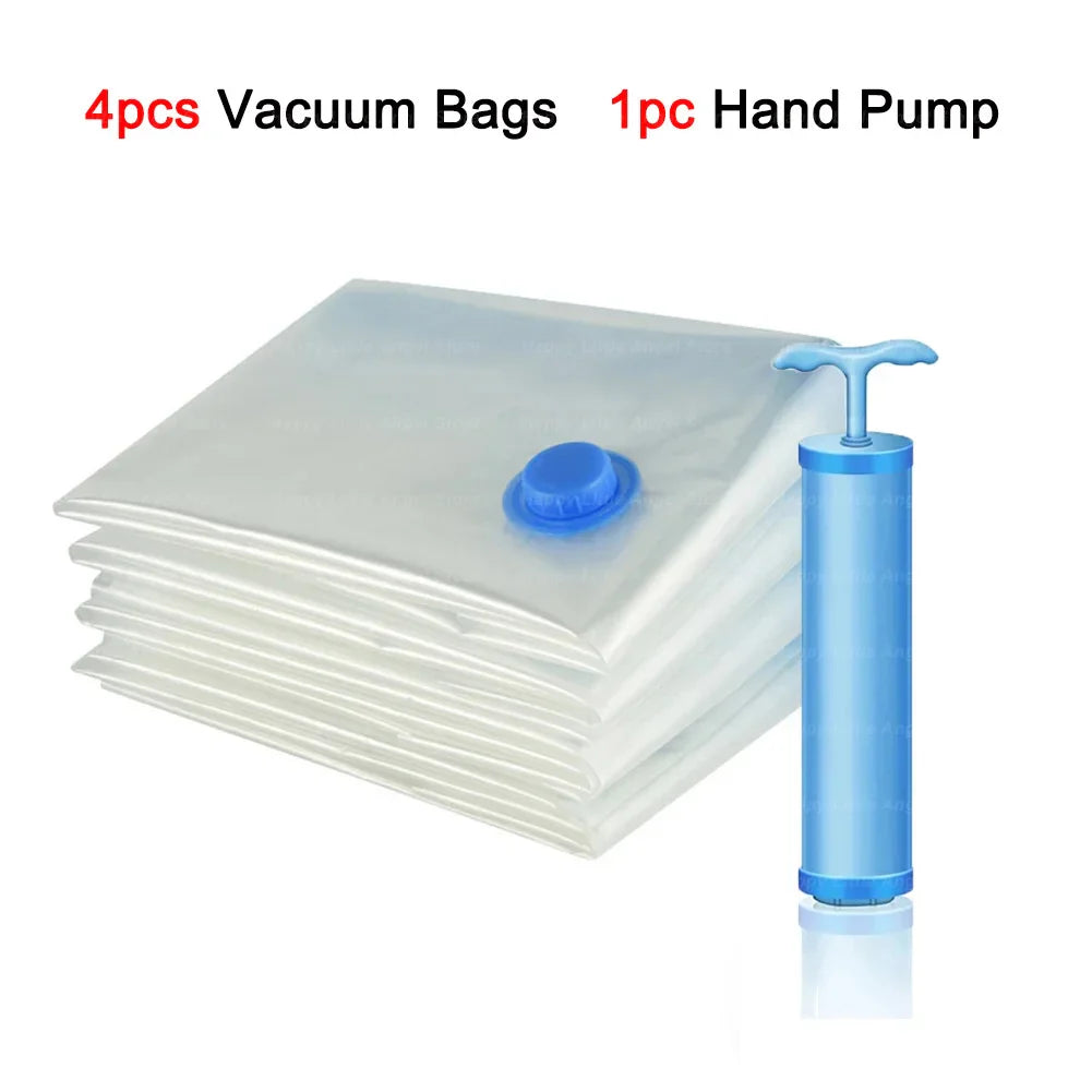 4PCS Wiederverwendbare Vakuumverpackungsbeutel mit Handpumpe