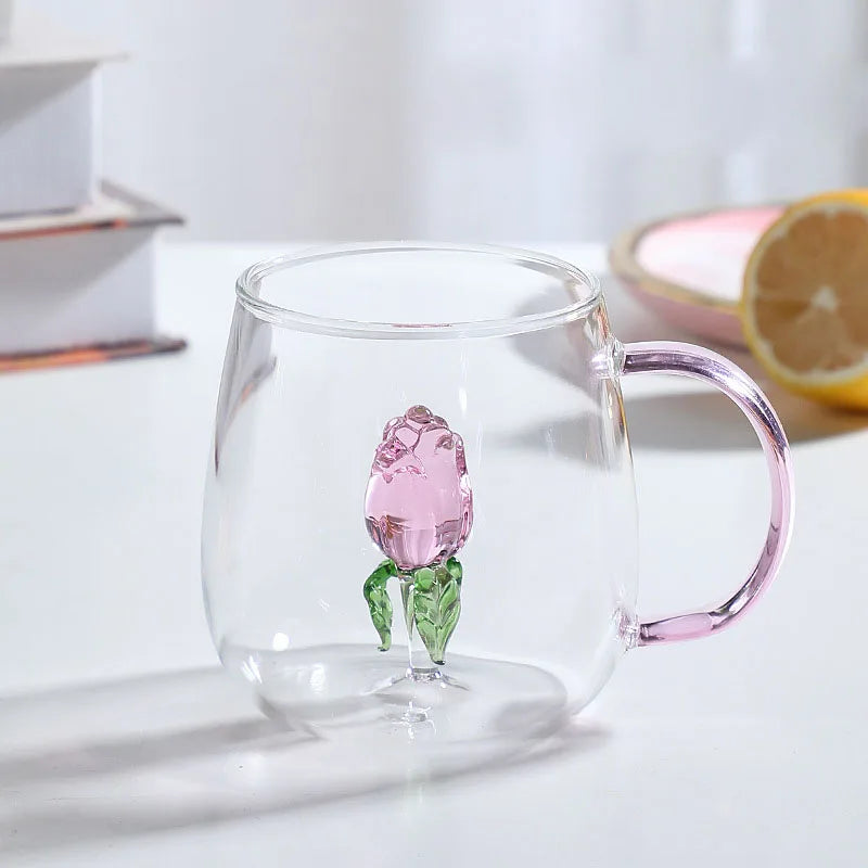 Becher mit Griff im Ichendorf-Stil mit Ornament in Grundfarbe