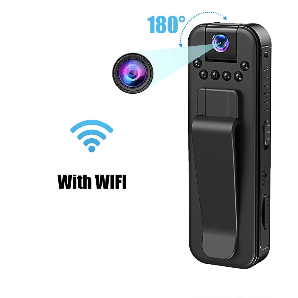 Wifi 1080P Körper Mini Kamera mit Nachtsicht - Tragbare Polizeikamera, Infrarot Camcorder für Innen-/Außenanwendung