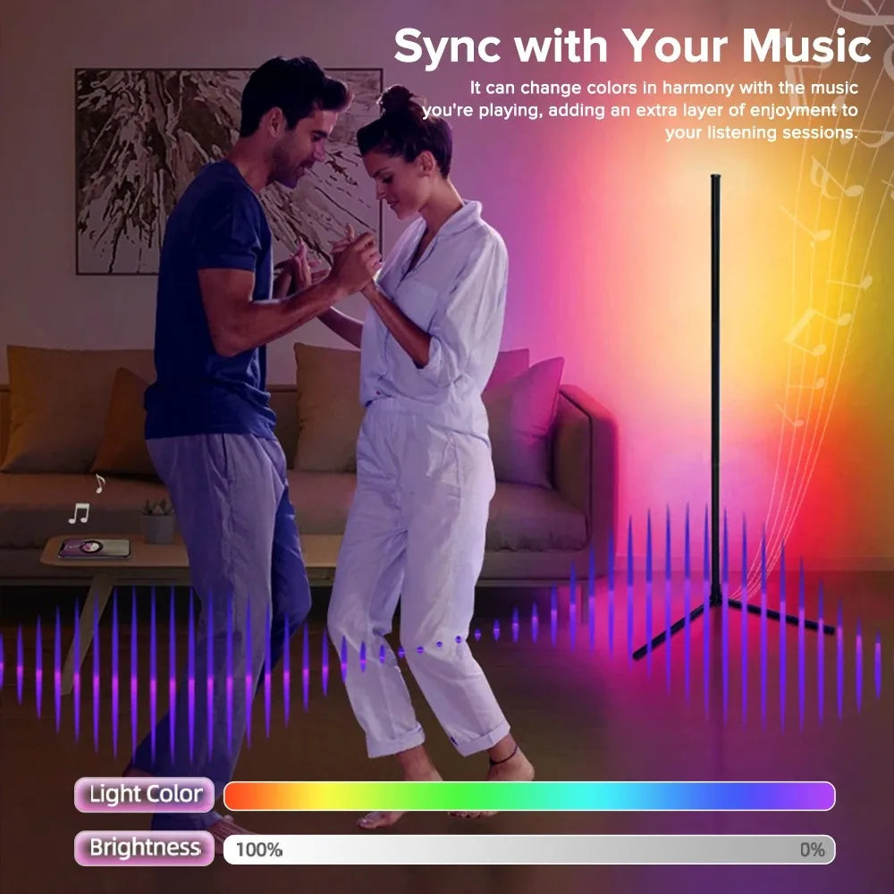 Smart RGB LED Eckenstehlampe - Modernes Stimmungslicht für Schlafzimmer und Wohnräume