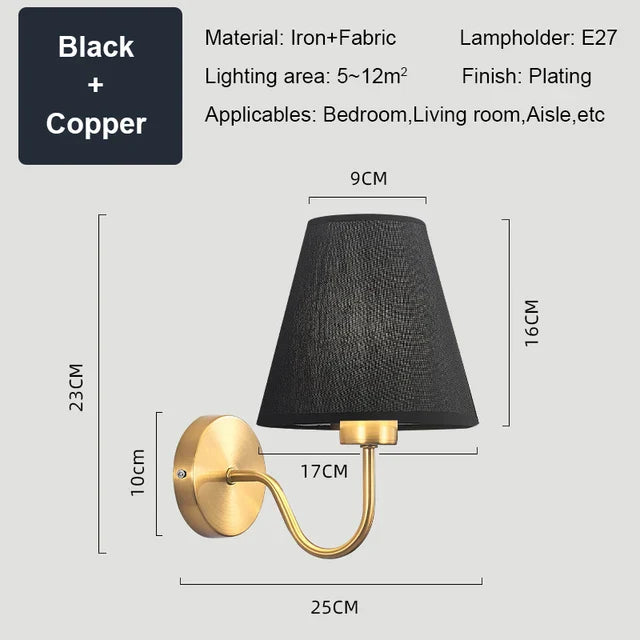 Royallure Moderne Stoff Wandlampe - Elegante Schlafzimmer- & Wohnzimmerbeleuchtung