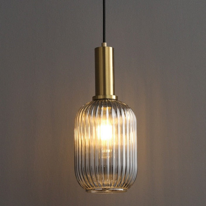 RoyaleGlow Texturiertes Glas Pendelleuchte – Elegante verstellbare Deckenleuchte für moderne Innenräume