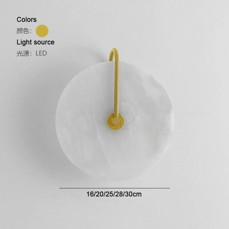Royaleva Nordic Minimalistische Marmor Wandlampe - Moderne Runde LED Beleuchtung