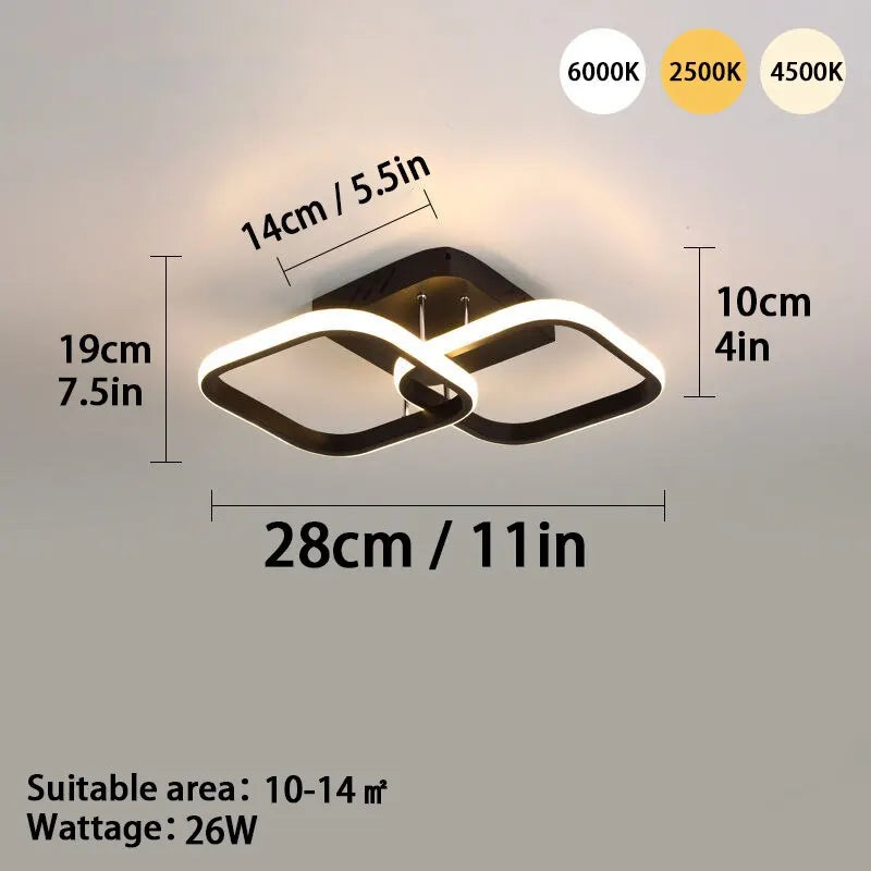 Moderne LED-Deckenleuchte - Dreifarbige dimmbare Aufbauleuchte