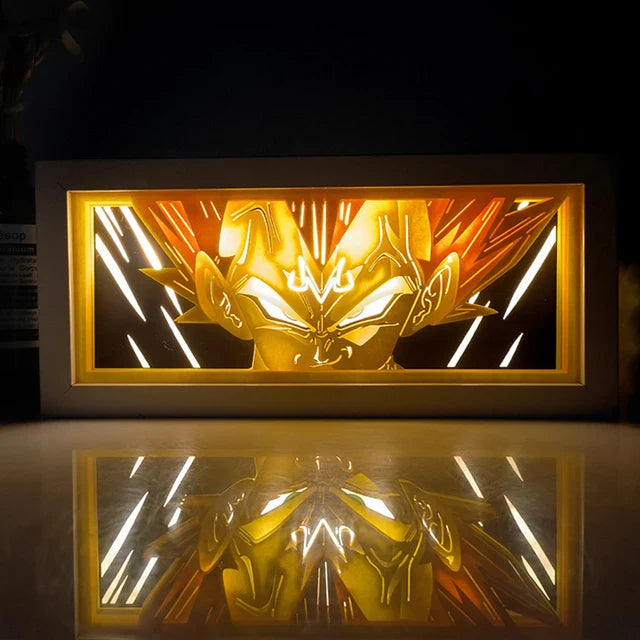 Anime 3D LED Lichtbox – Dragon Ball-inspirierte Papierschnitt-Nachtlampe mit Fernbedienung
