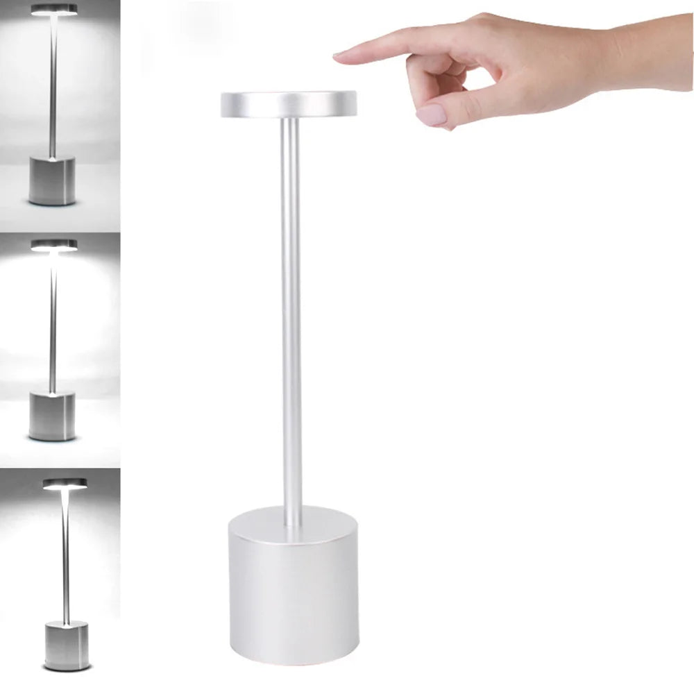 Klassische wiederaufladbare Touch-Tischlampe – stufenlose Dimmung & 3 Farbmodi