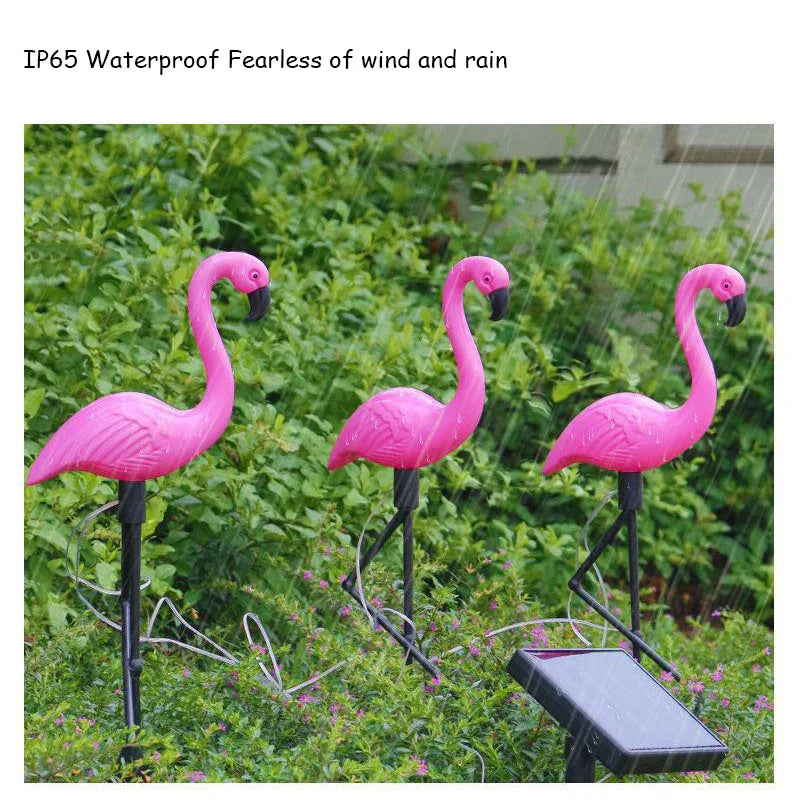 Garduru Außen Flamingo Lampen Set | Wasserdichtes LED Licht | Rasen Garten Dekor Sonnenbeleuchtung - Flamp