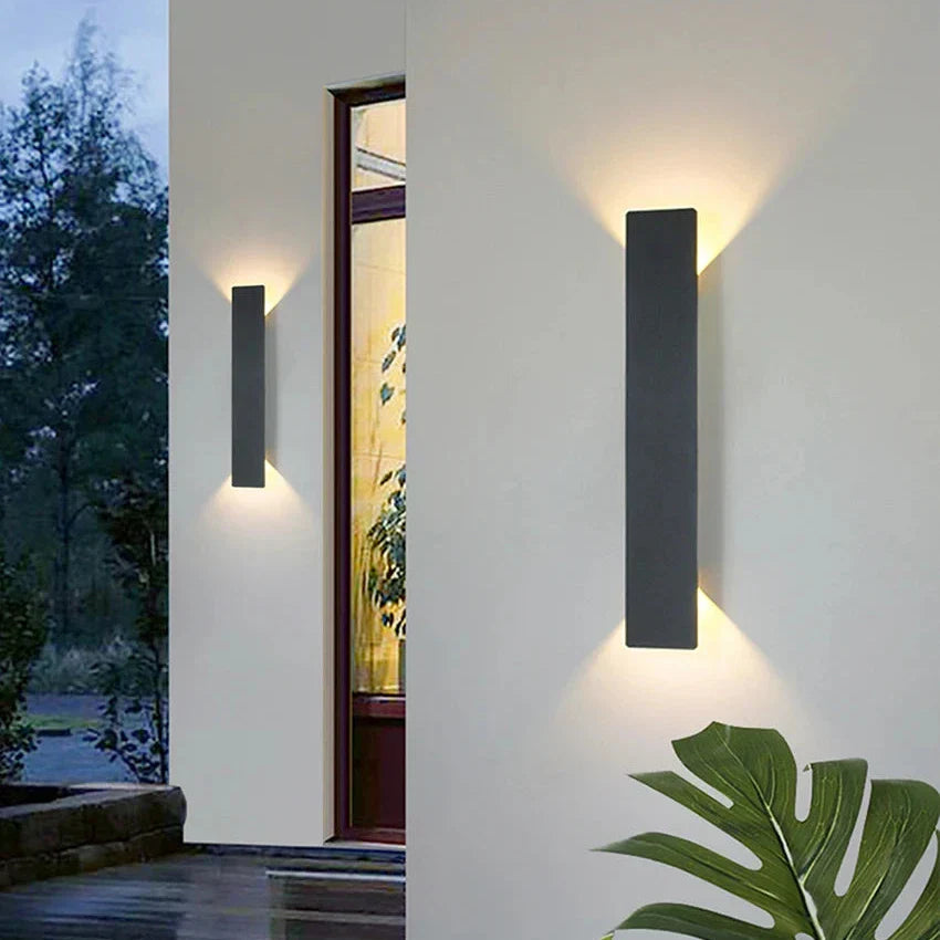 Outdoor Schwarze LED Wandleuchte Aluminium Modern