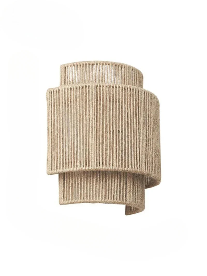 Royaleva Wabi-Sabi Rattan Wandlampe mit LED E27 für Schlafzimmer & Wohnzimmer