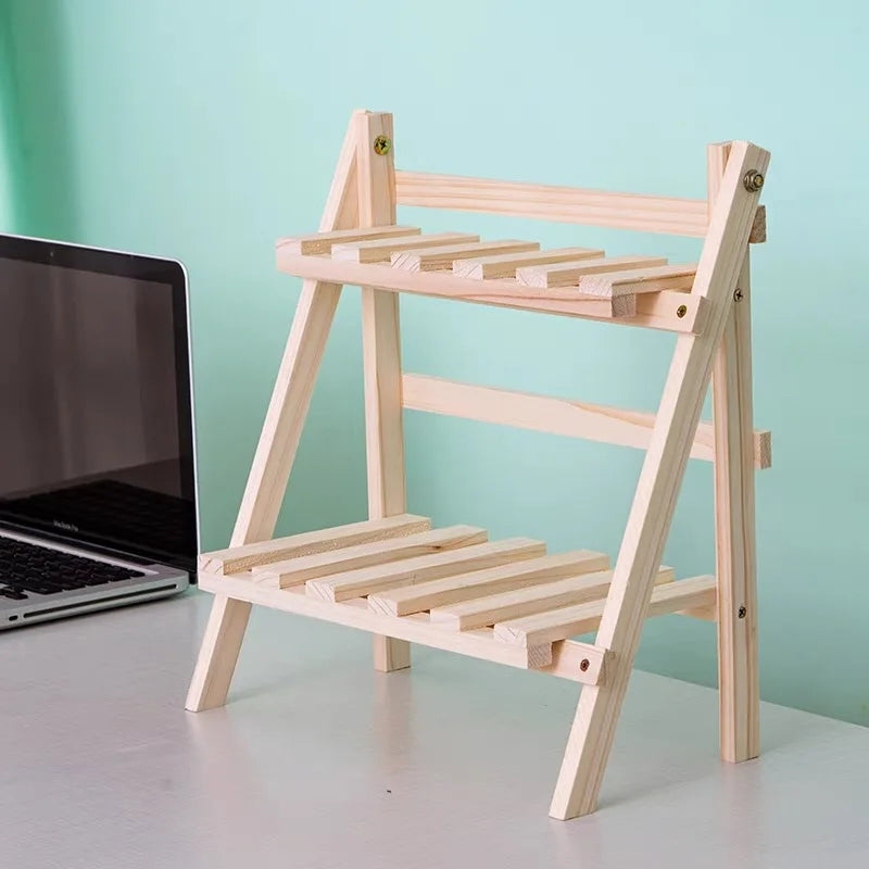 Holz Double-Layer Klappregal
