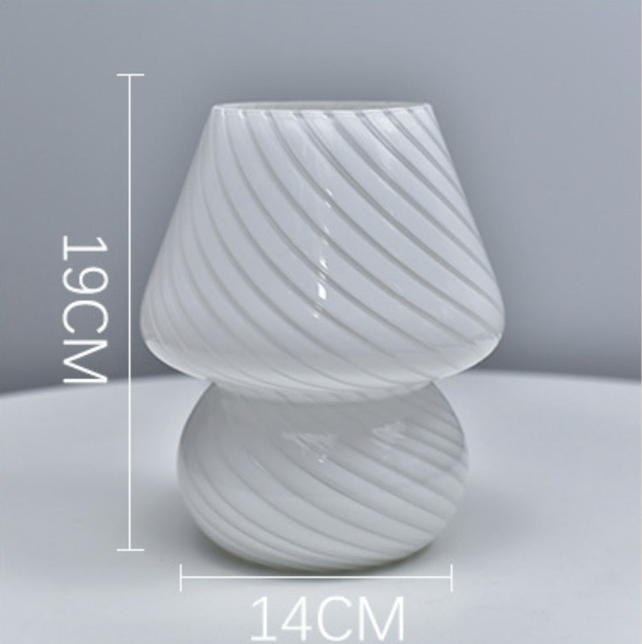 LED-Schreibtischlampe in Pilzform aus Glas