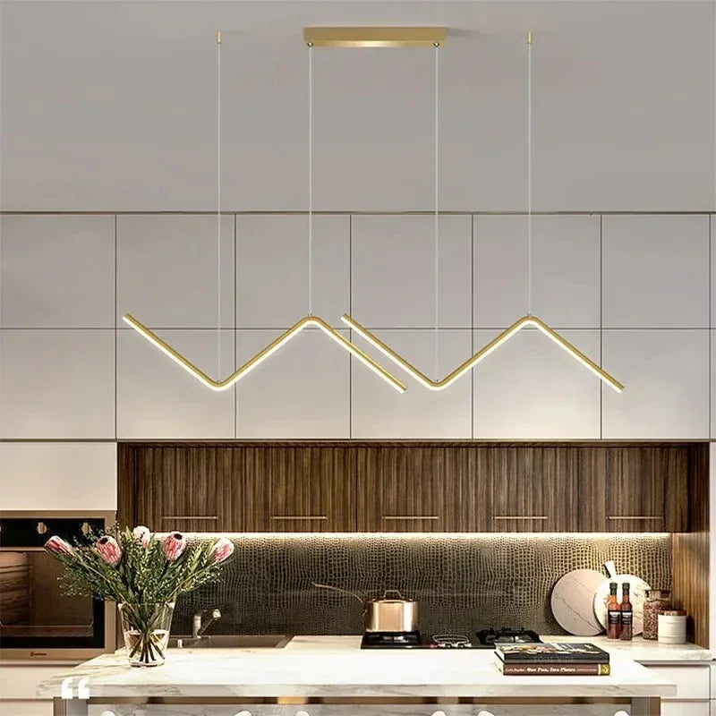 Royallure Moderne LED Deckenleuchte - Schlankes Z-förmiges Pendelleuchten mit Dimmfunktion