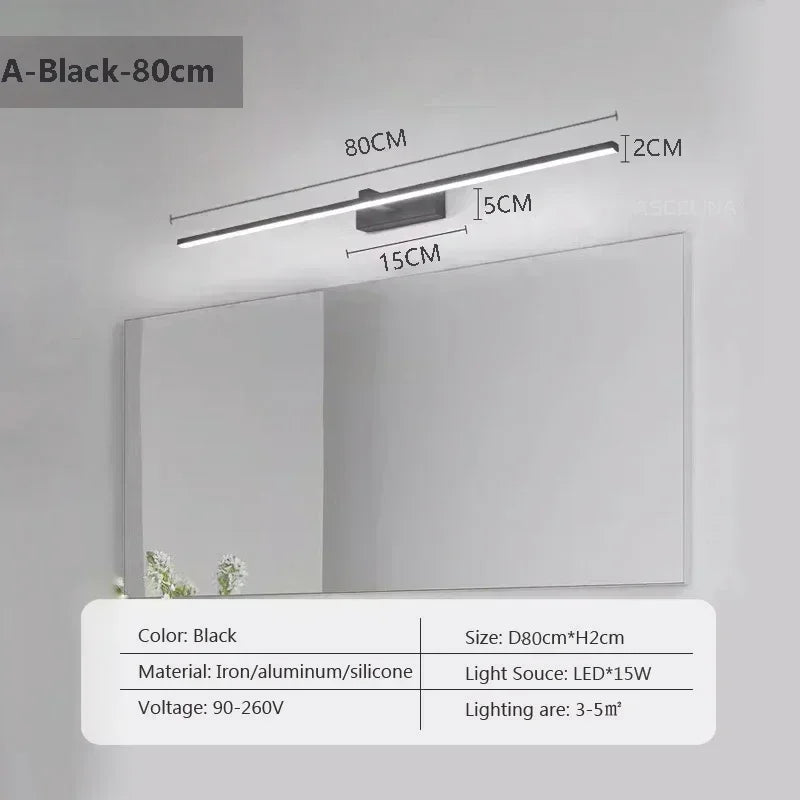 RoyaleGlow Moderne LED Badezimmer Wandleuchte mit einstellbarem Tricolor Licht