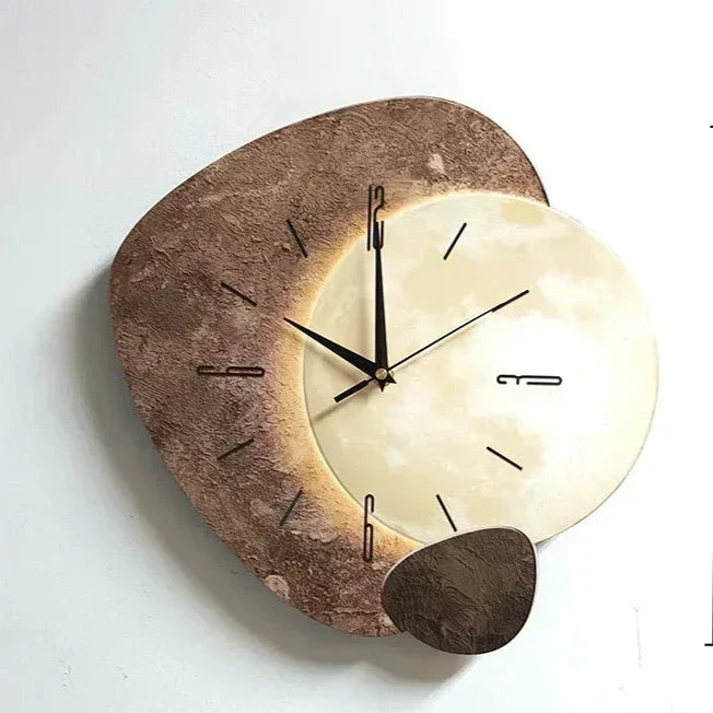 Holz Wand Uhr mit USB Lampe für Zuhause und Büro Ästhetische Dekor