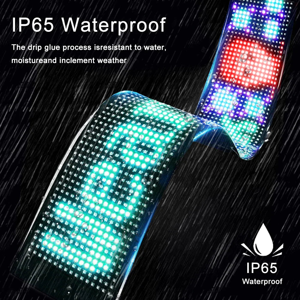 Flexibles LED-Matrix Bildschirm-Autozeichen - Programmierbares Bluetooth-Display mit APP-Fernbedienung, Ultra-dünn für Geschäft & Bar