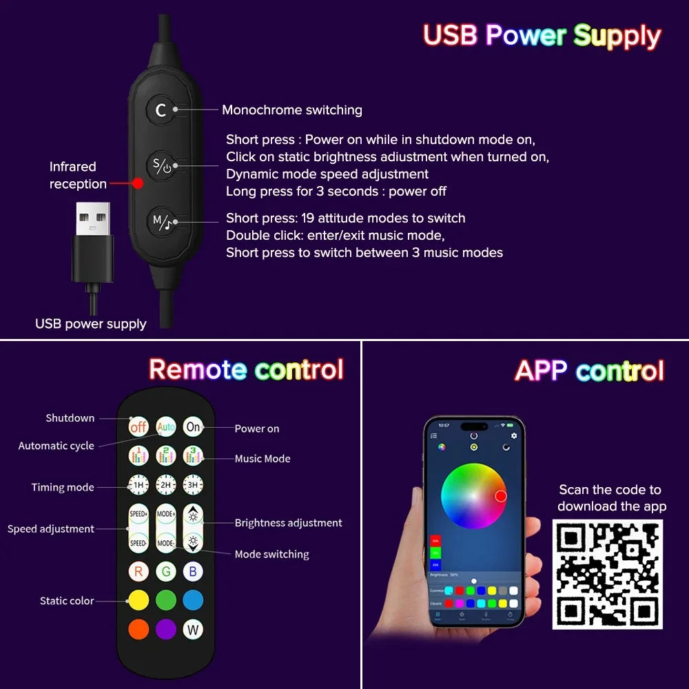 Smart RGB LED Eckenstehlampe - Modernes Stimmungslicht für Schlafzimmer und Wohnräume