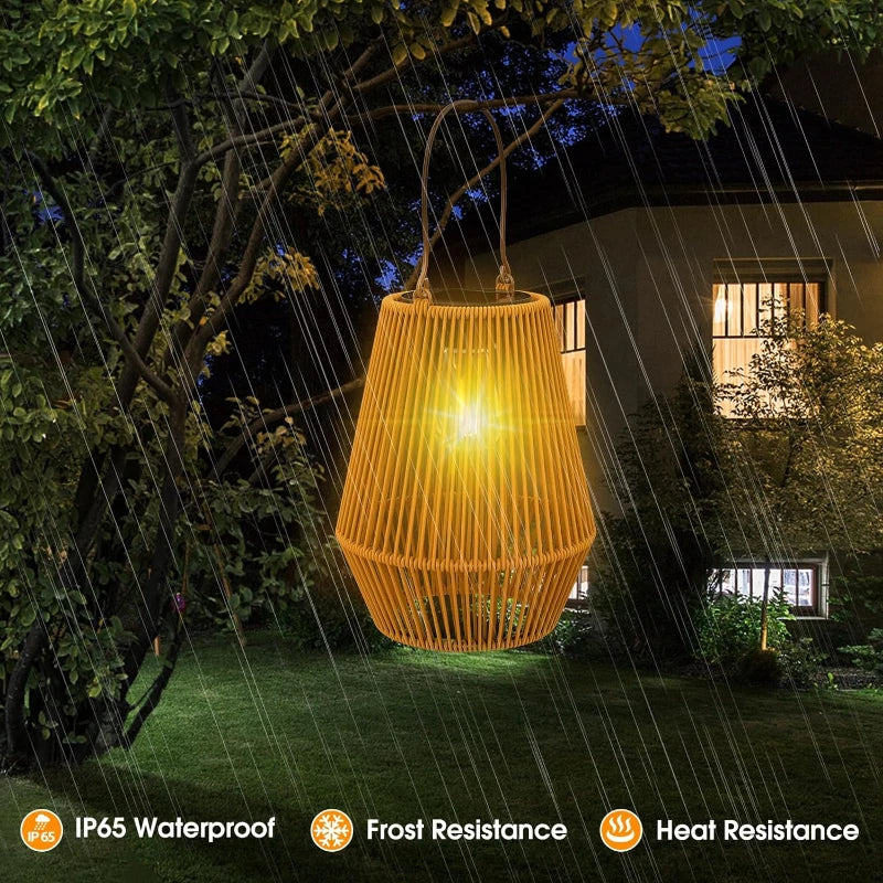 Royelux Handgewebte Solar Gartensolarleuchte - Wasserdichte dekorative Außenlampe