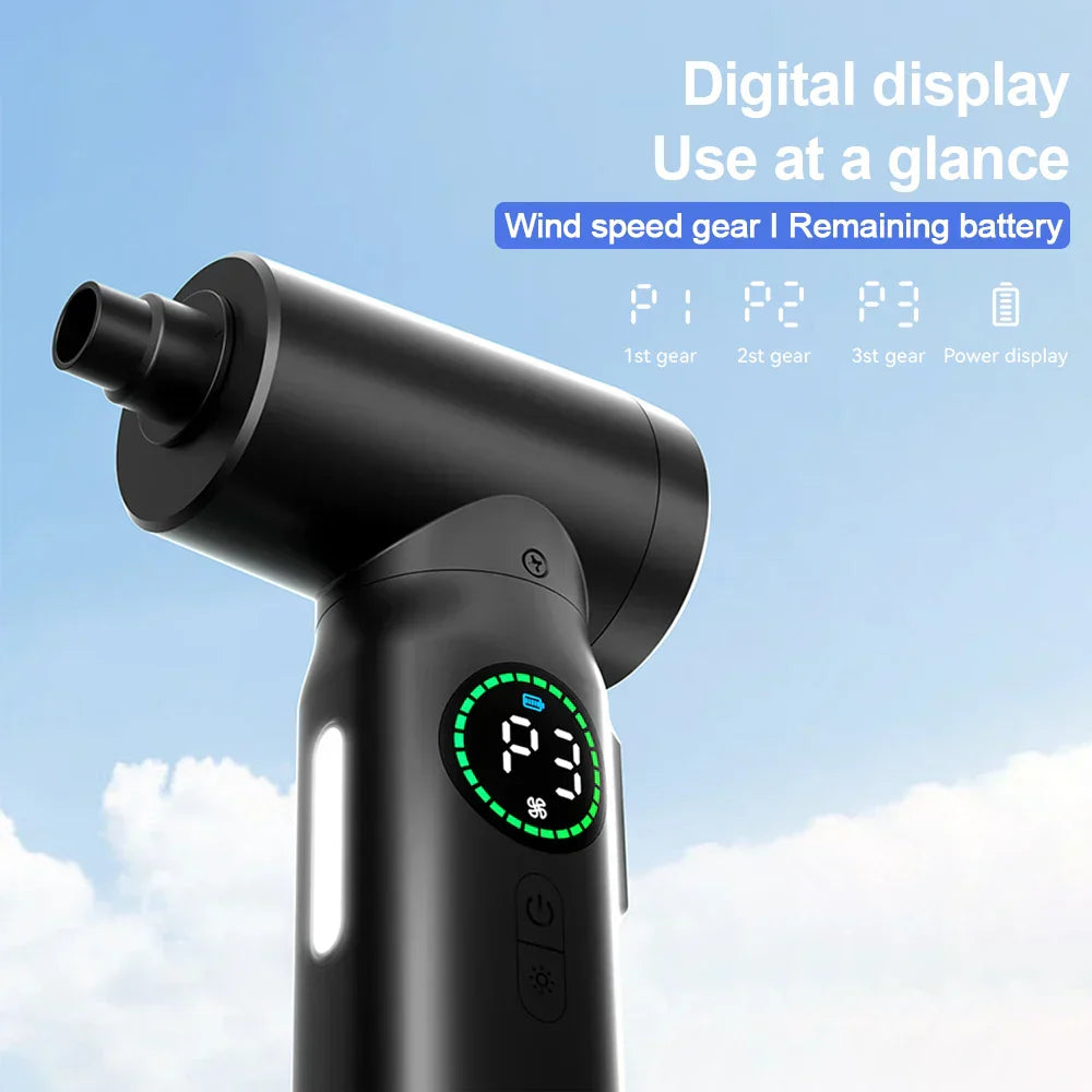 2-in-1 Tragbarer Staubsauger und Bläser mit Druckluft und LED-Licht (7500mAh)