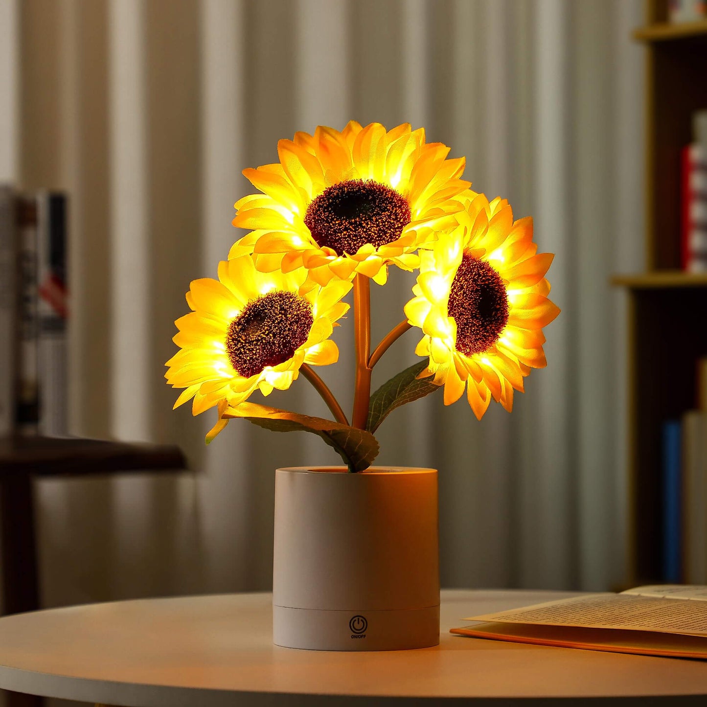Leuchtende Sonnenblumenlampe – Natürlicher Glanz und Florale Eleganz