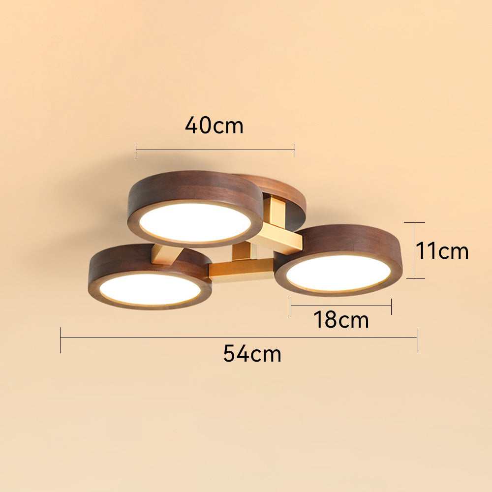 LED-Deckenleuchte mit modernem Holzdesign