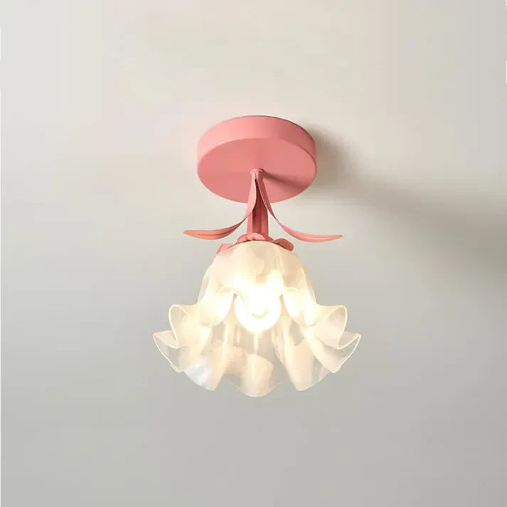 Garduru Tiffany Mini Blüten Deckenleuchte – Vintage Buntglas Aufbaustrahler (E27)