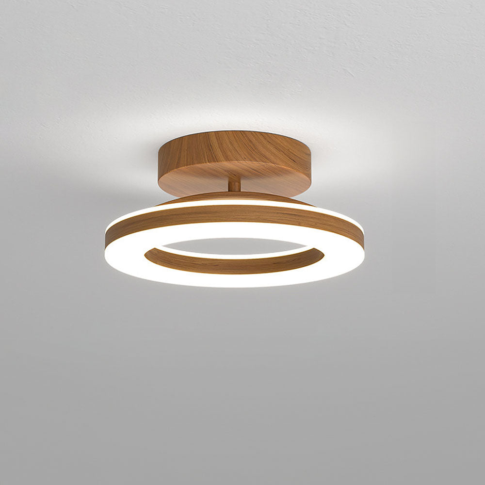LED-Deckenleuchte mit modernem Holzfinish