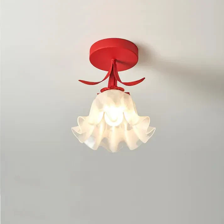 Garduru Tiffany Mini Blüten Deckenleuchte – Vintage Buntglas Aufbaustrahler (E27)