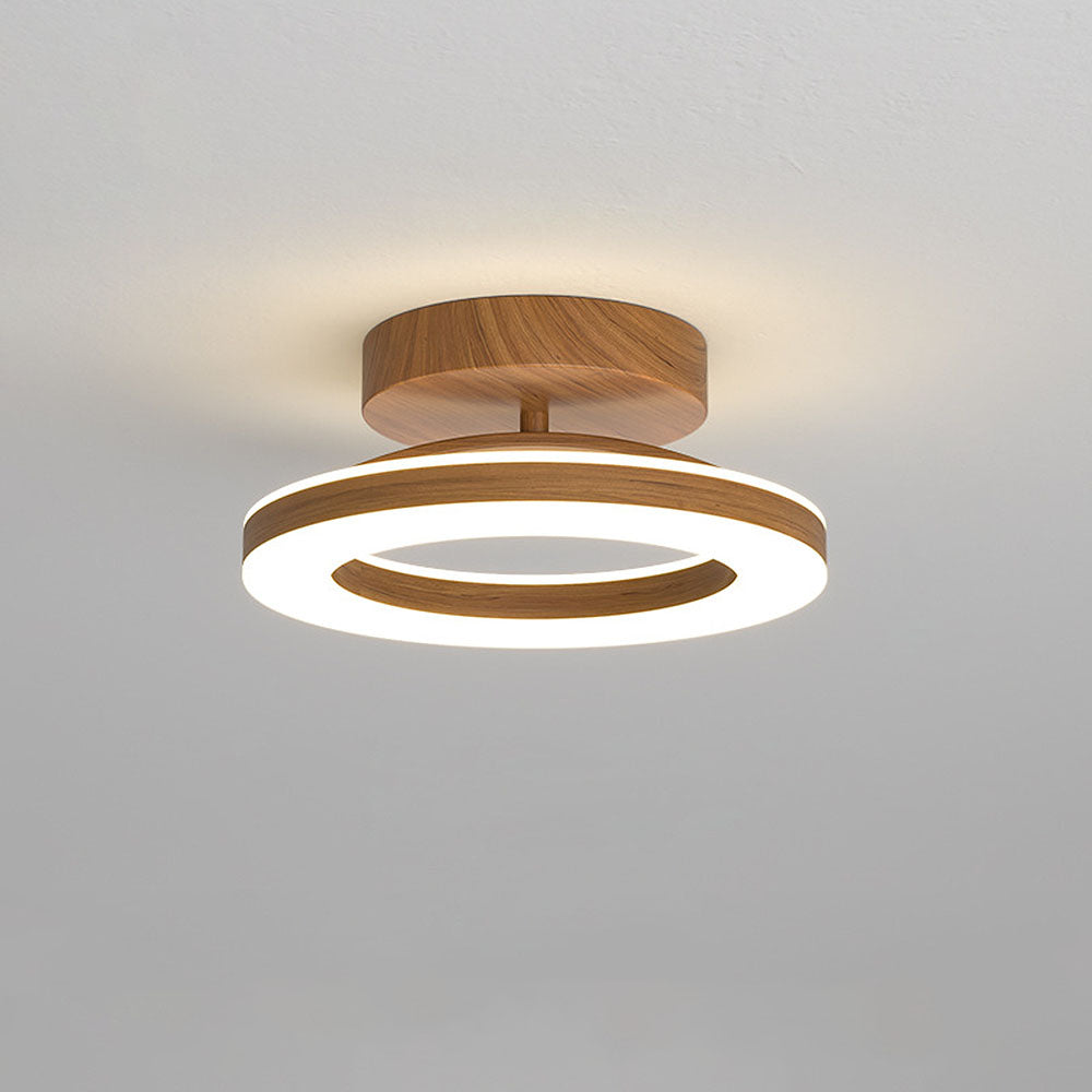 LED-Deckenleuchte mit modernem Holzfinish