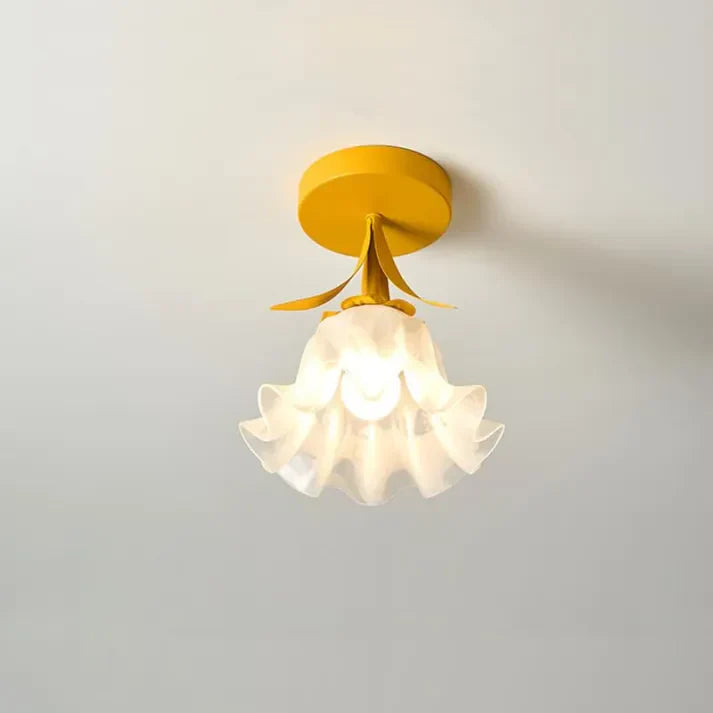 Garduru Tiffany Mini Blüten Deckenleuchte – Vintage Buntglas Aufbaustrahler (E27)