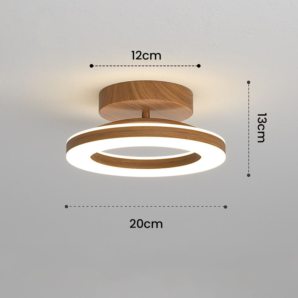 LED-Deckenleuchte mit modernem Holzfinish