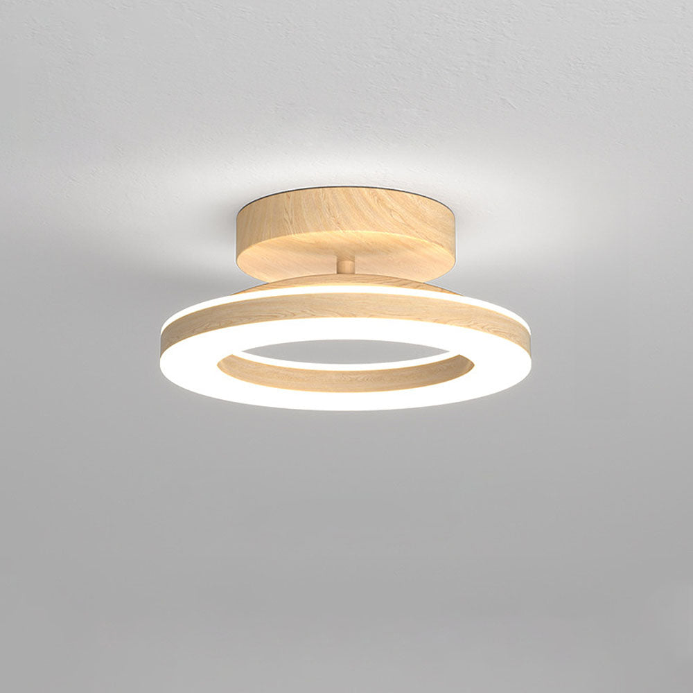 LED-Deckenleuchte mit modernem Holzfinish