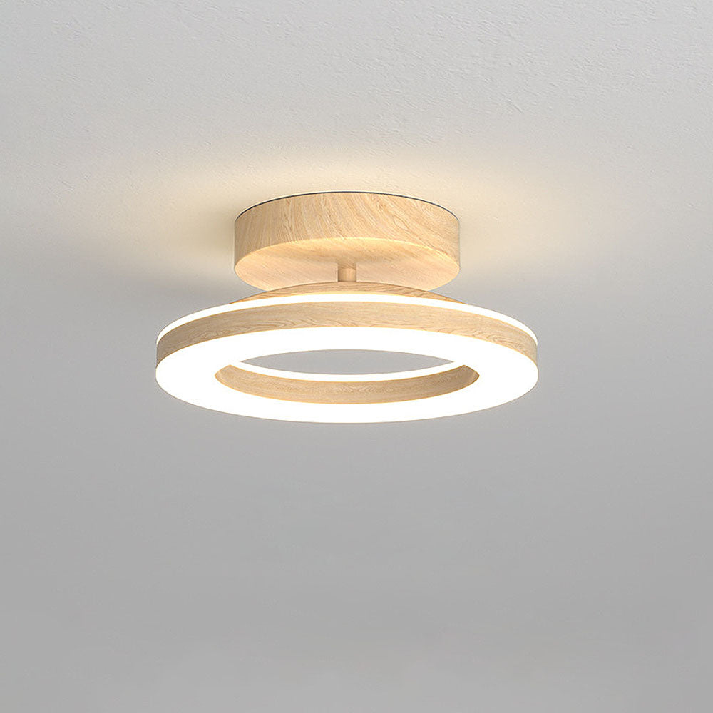 LED-Deckenleuchte mit modernem Holzfinish