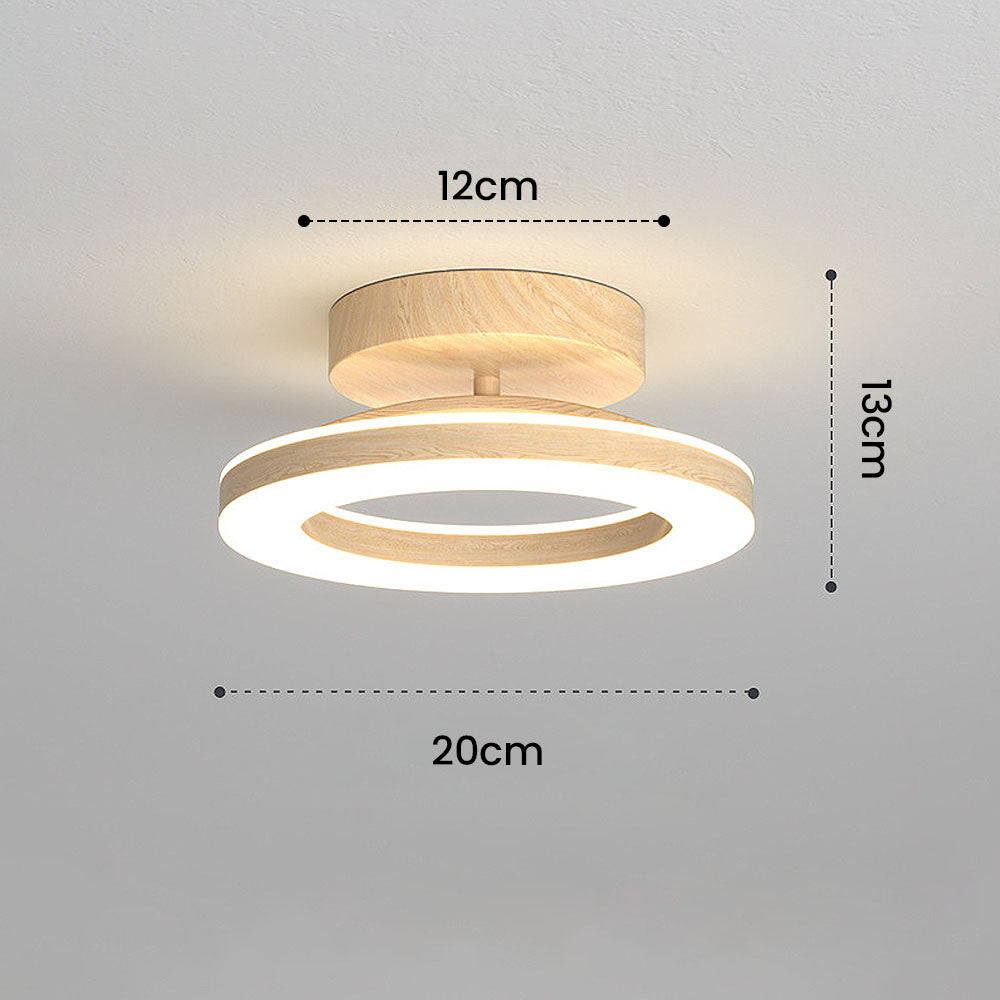 LED-Deckenleuchte mit modernem Holzfinish