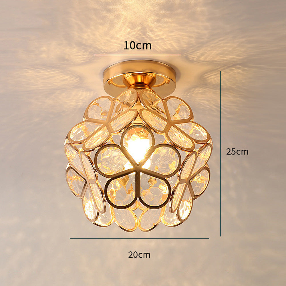 Glas-Deckenleuchte im Blumenstil - Elegante Lampe für den Eingangsbereich