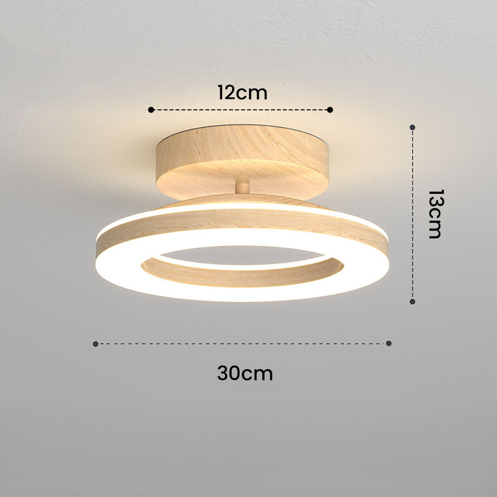 LED-Deckenleuchte mit modernem Holzfinish