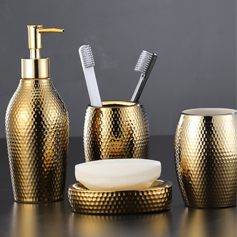 Garduru Badezimmer-Set mit modernen goldenen Akzenten