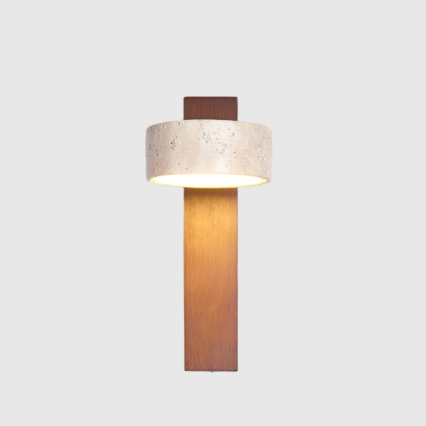 Wandleuchte Wabi Sabi – Minimalistische Beleuchtung aus Stein und Holz