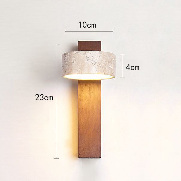 Wandleuchte Wabi Sabi – Minimalistische Beleuchtung aus Stein und Holz