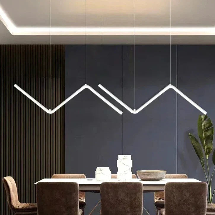 Royallure Moderne LED Deckenleuchte - Schlankes Z-förmiges Pendelleuchten mit Dimmfunktion