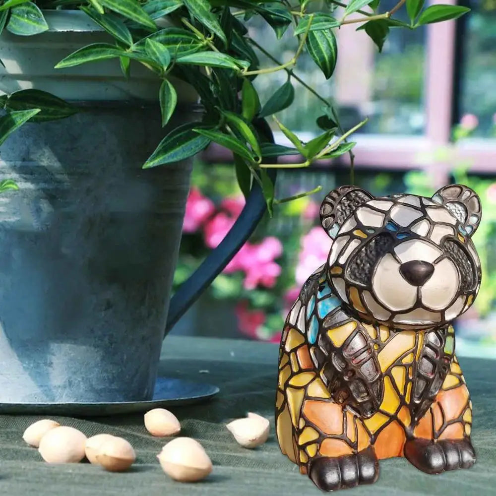 Bleiglasstil Tierlampen (7 Optionen) Bär Panda Elch Schwein Giraffe Kaninchen Waschbär
