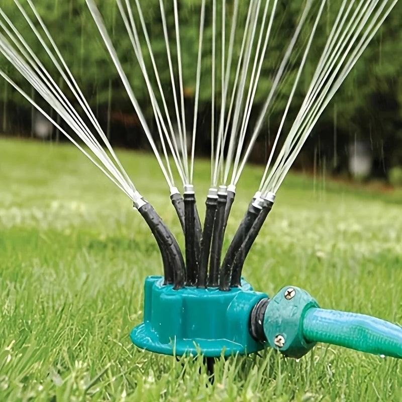 12-in-1 Gartenbewässerungssystem – Einstellbarer Sprinkler mit 360-Grad-Bewässerung