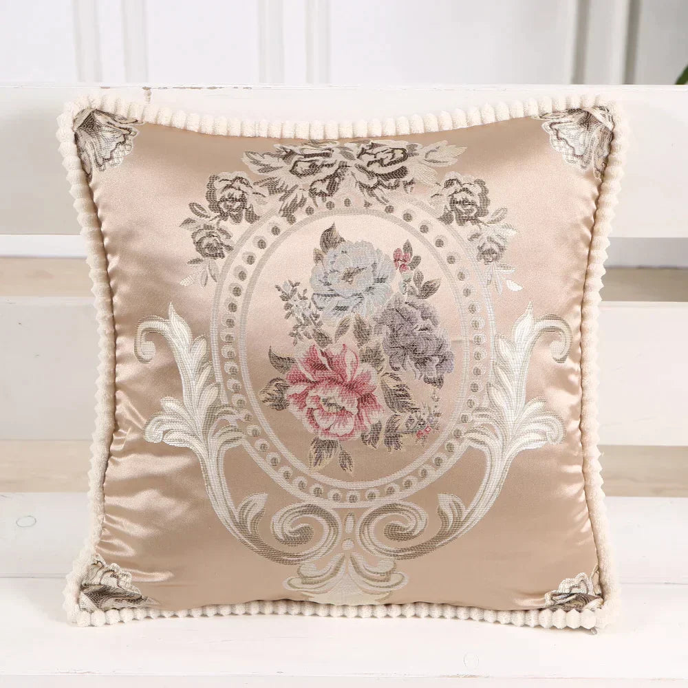 Florentina – Vintage Jacquard Kissenbezug mit europäischem Spiegelmuster