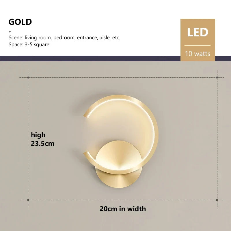 RoyaleGlow Moderne Goldkupfer Wandleuchte - Nordisches LED Oben & Unten Licht