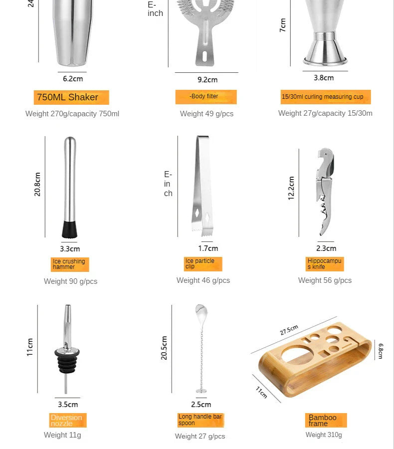 MixMaster – Luxuriöses Metallic Bar Set für stilvolle Cocktails