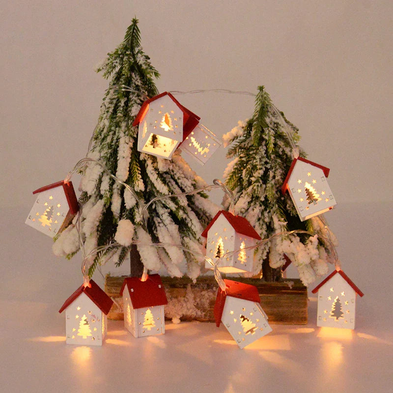 Led-Weihnachtshäuser Aus Holz Mit Festlicher Beleuchtung