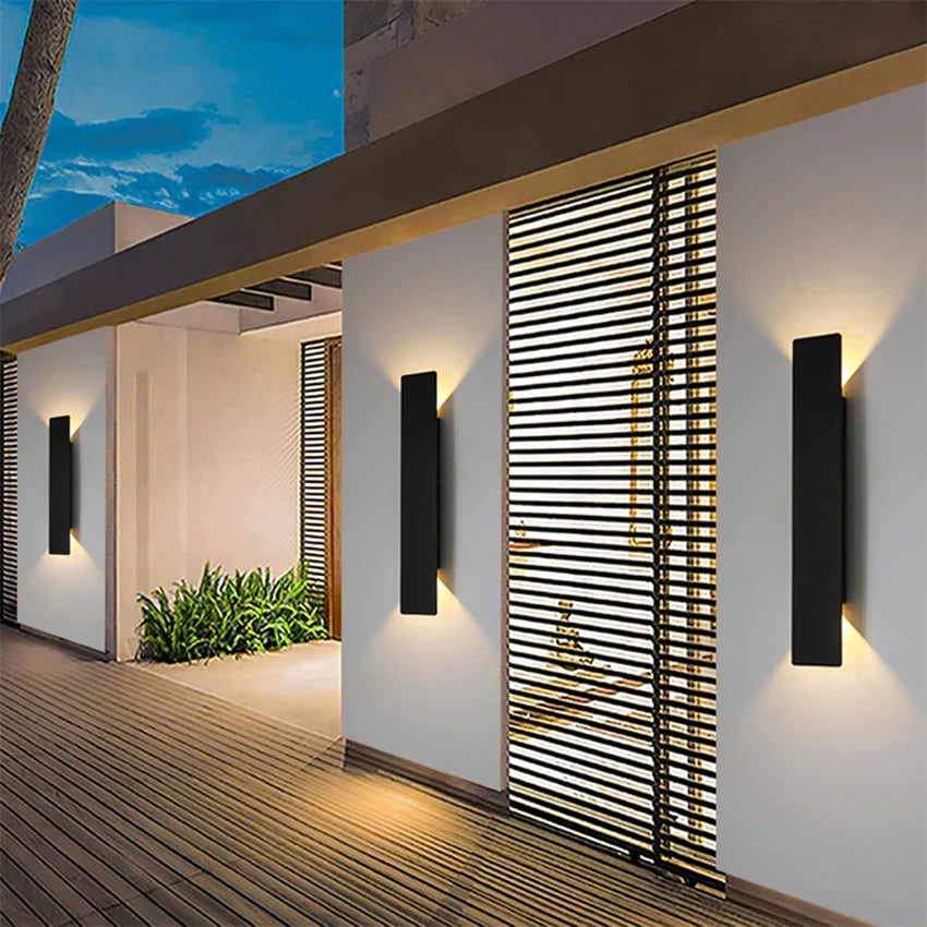 Outdoor Schwarze LED Wandleuchte Aluminium Modern